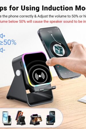 💎 50% OFF 5-IN-1 WIRELESS SPEAKER STAND! 💎 Induction Audio, Phone Holder & Ambient Light