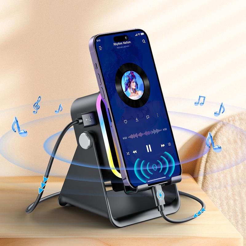 π 50% OFF 5-IN-1 WIRELESS SPEAKER STAND! π Induction Audio, Phone Holder & Ambient Light - Image 2