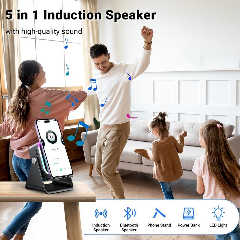 π 50% OFF 5-IN-1 WIRELESS SPEAKER STAND! π Induction Audio, Phone Holder & Ambient Light - Image 3