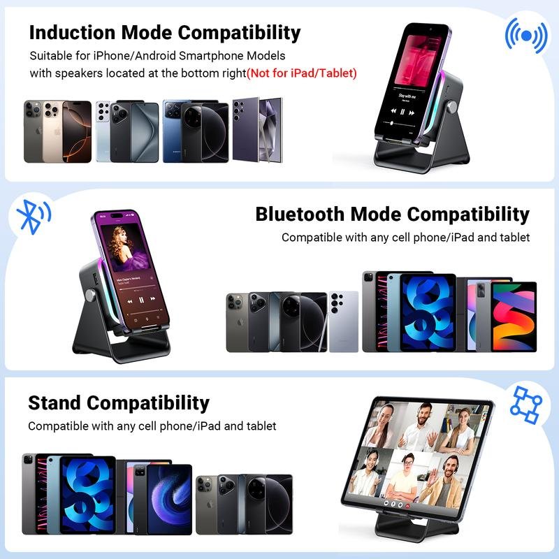 π 50% OFF 5-IN-1 WIRELESS SPEAKER STAND! π Induction Audio, Phone Holder & Ambient Light - Image 8