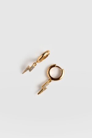 Astral Lightning Charm Drop Earrings - Gold