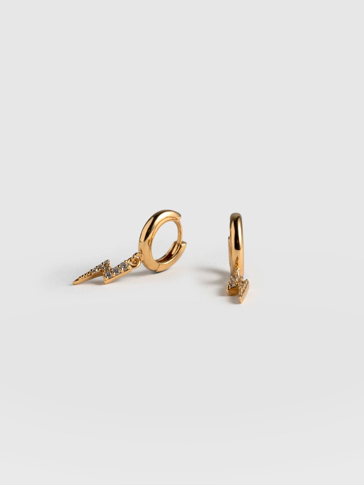 Astral Lightning Charm Drop Earrings - Gold - Image 2