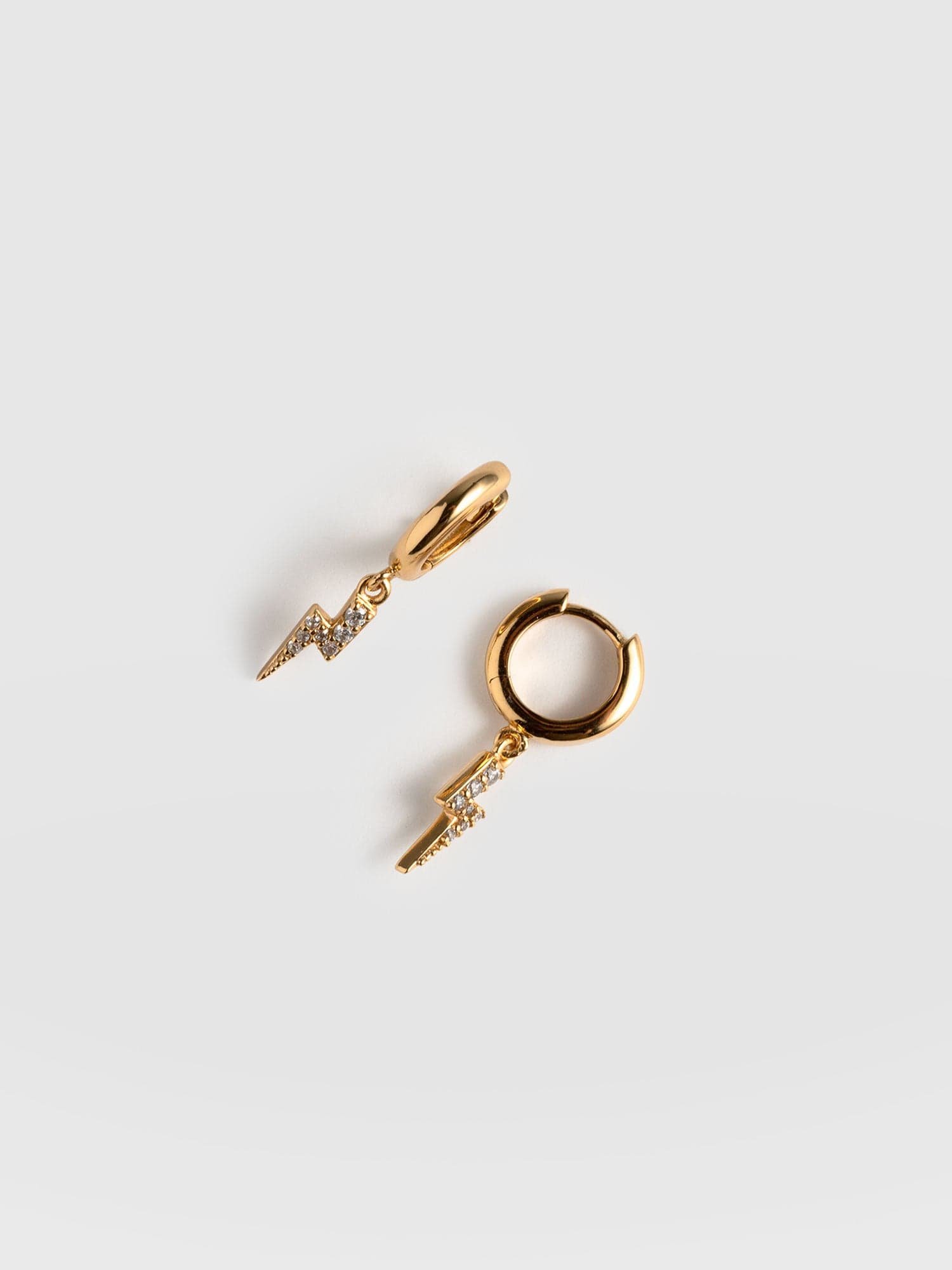 Astral Lightning Charm Drop Earrings - Gold - Image 6