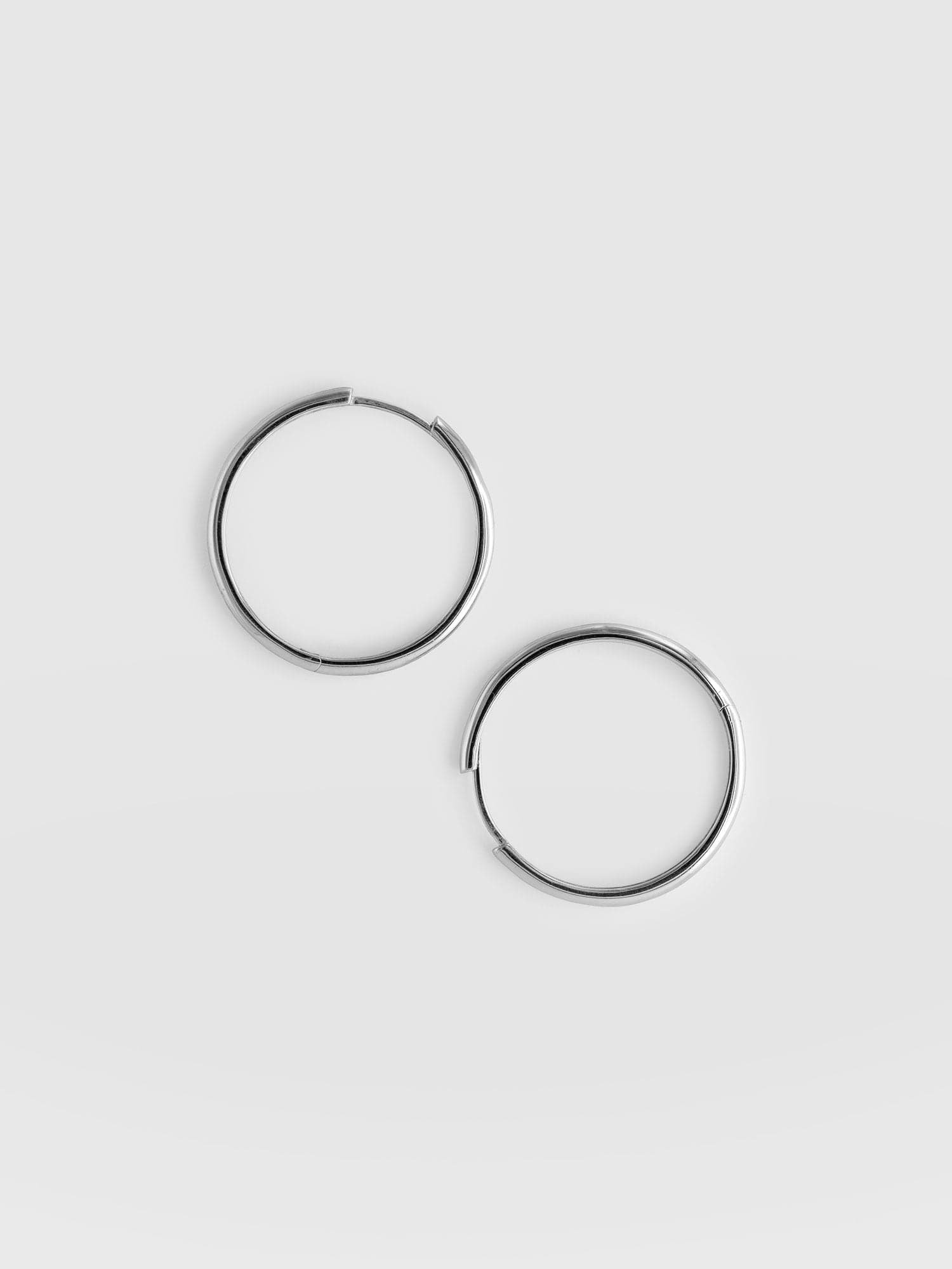 Classic Hoop Earrings - Silver - Image 2