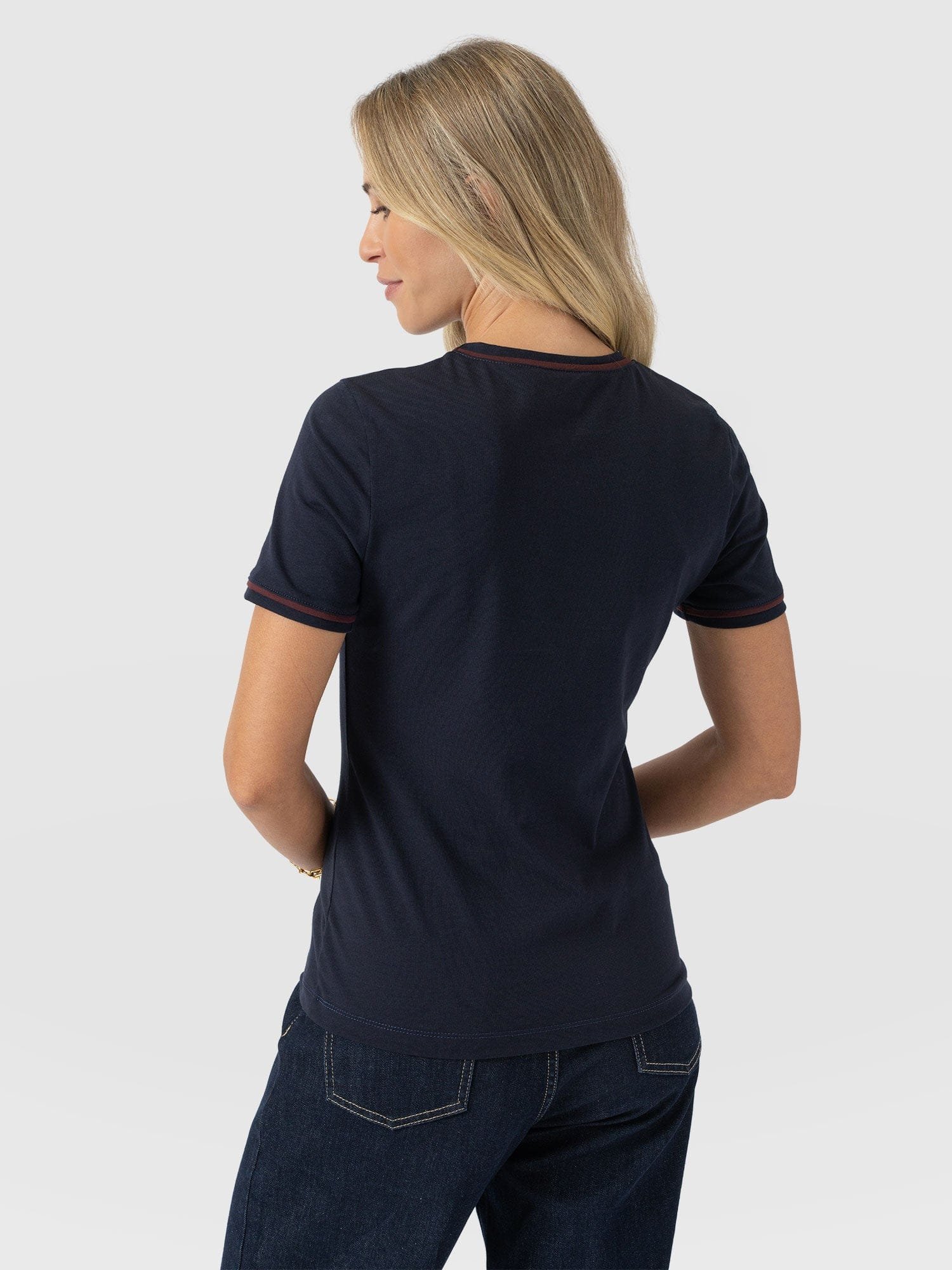 Ellen Piping Tee - Navy - Image 6