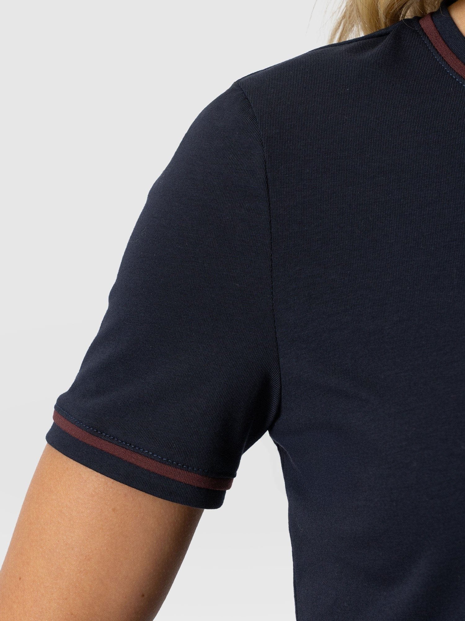 Ellen Piping Tee - Navy - Image 5