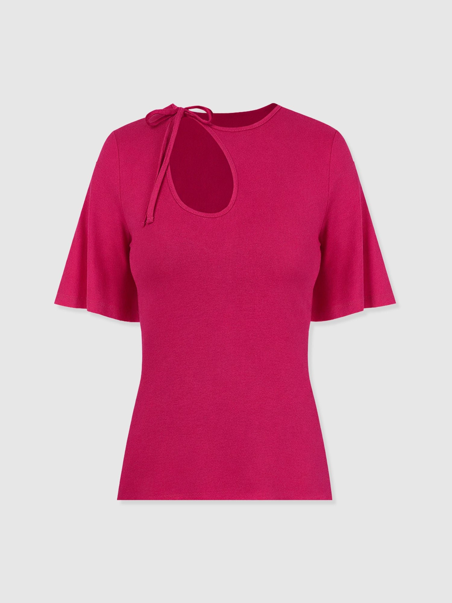 Freya Tie Tee - Fuchsia Pink - Image 7
