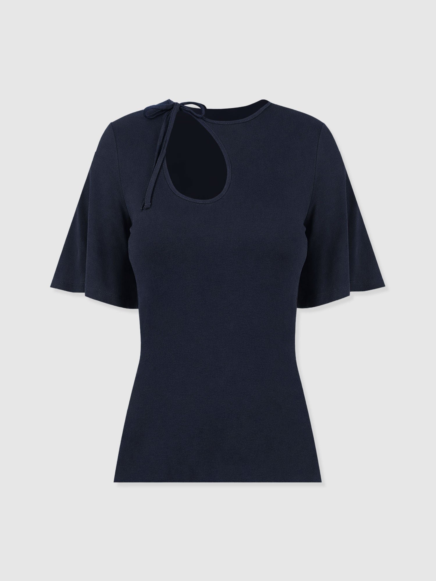 Freya Tie Tee - Navy - Image 7
