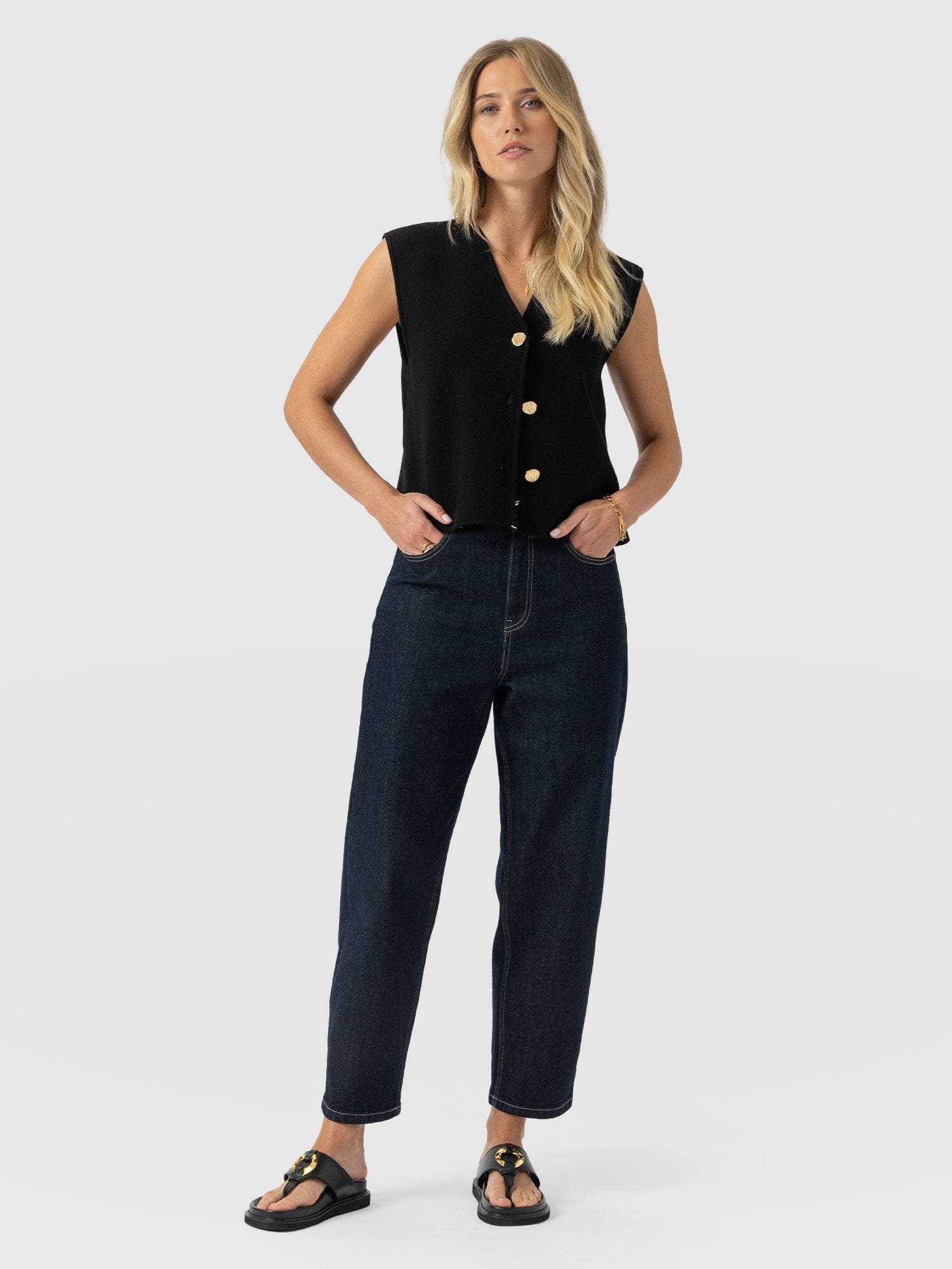 Maeva Knit Waistcoat - Black - Image 2