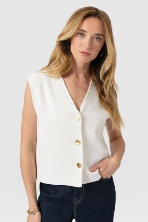 Maeva Knit Waistcoat - Cream