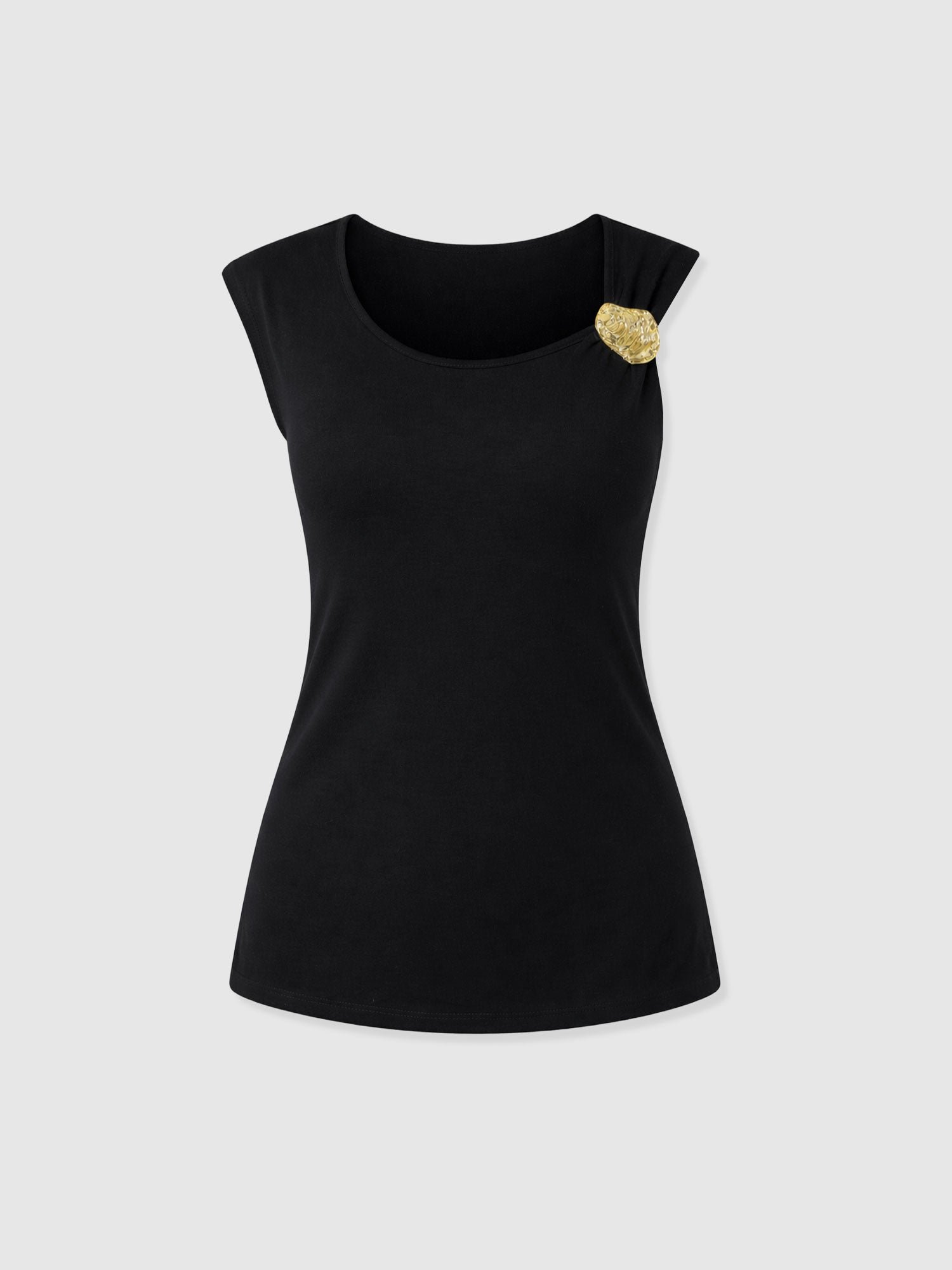 Mia Asymmetric Tee - Black - Image 7