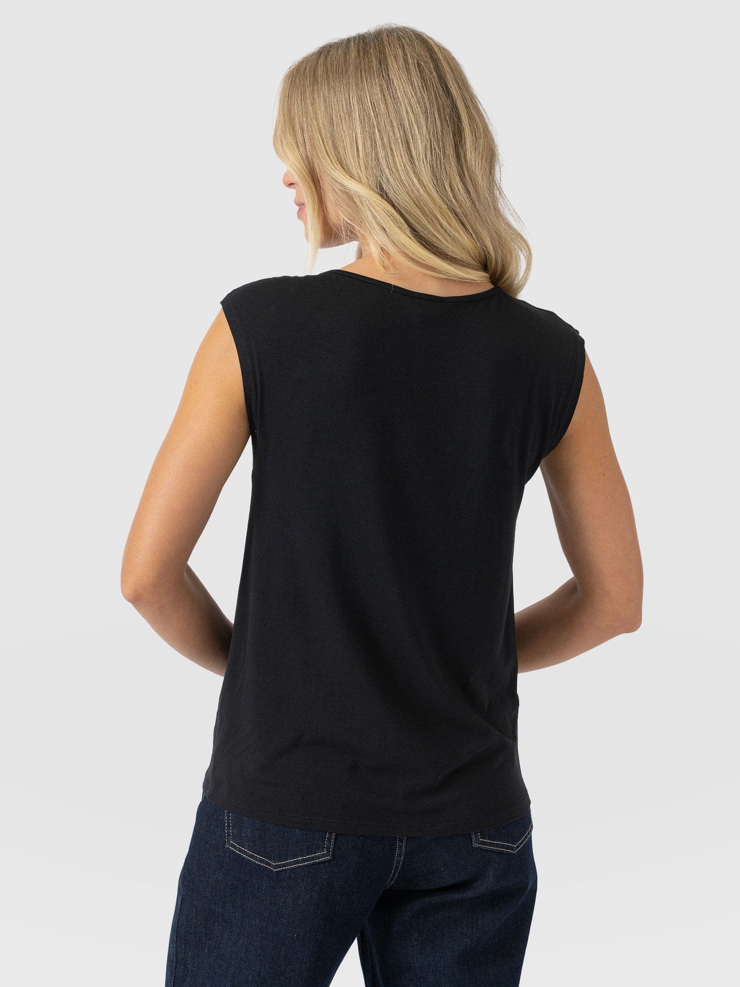 Mia Asymmetric Tee - Black - Image 6