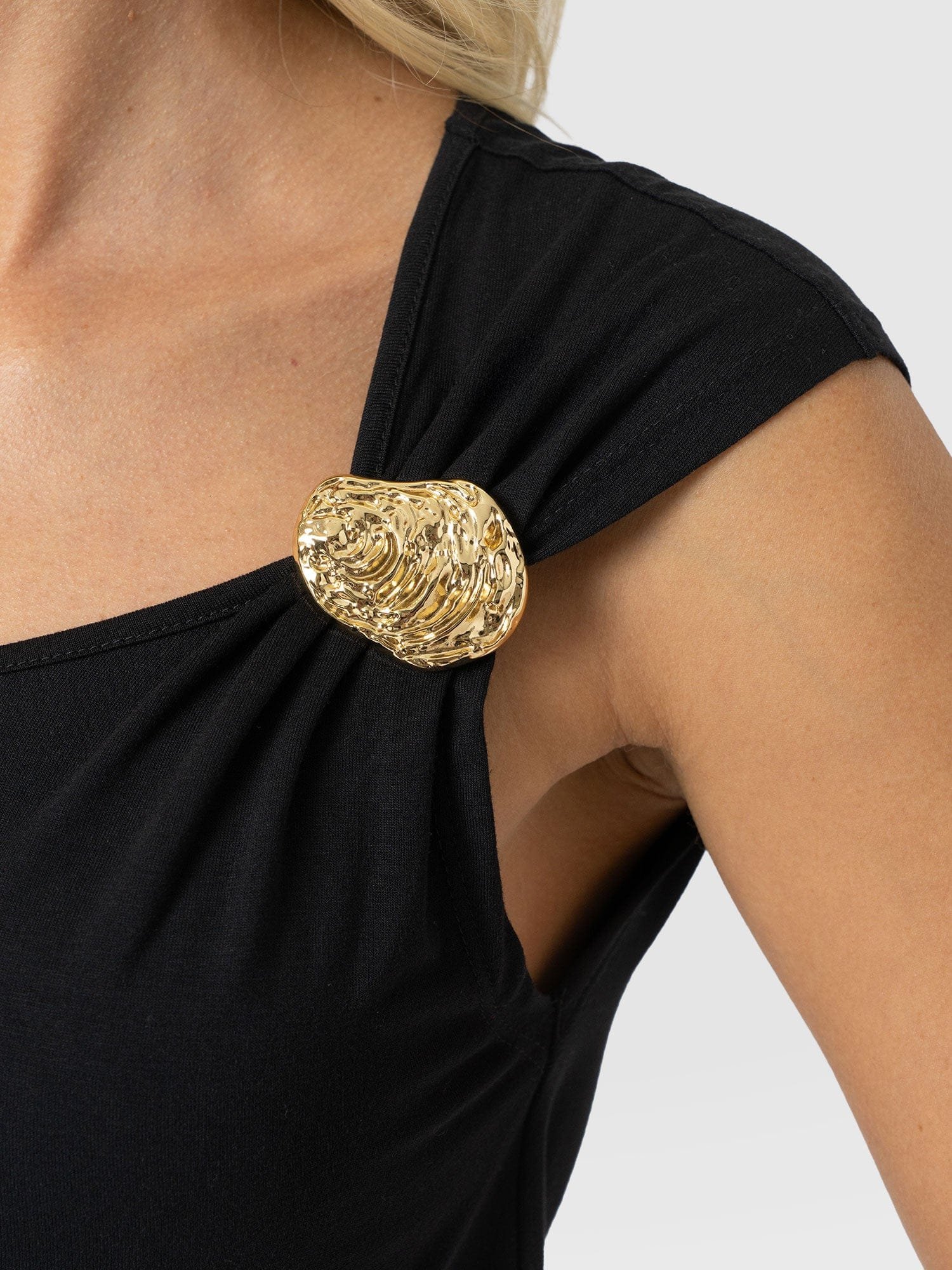 Mia Asymmetric Tee - Black - Image 4