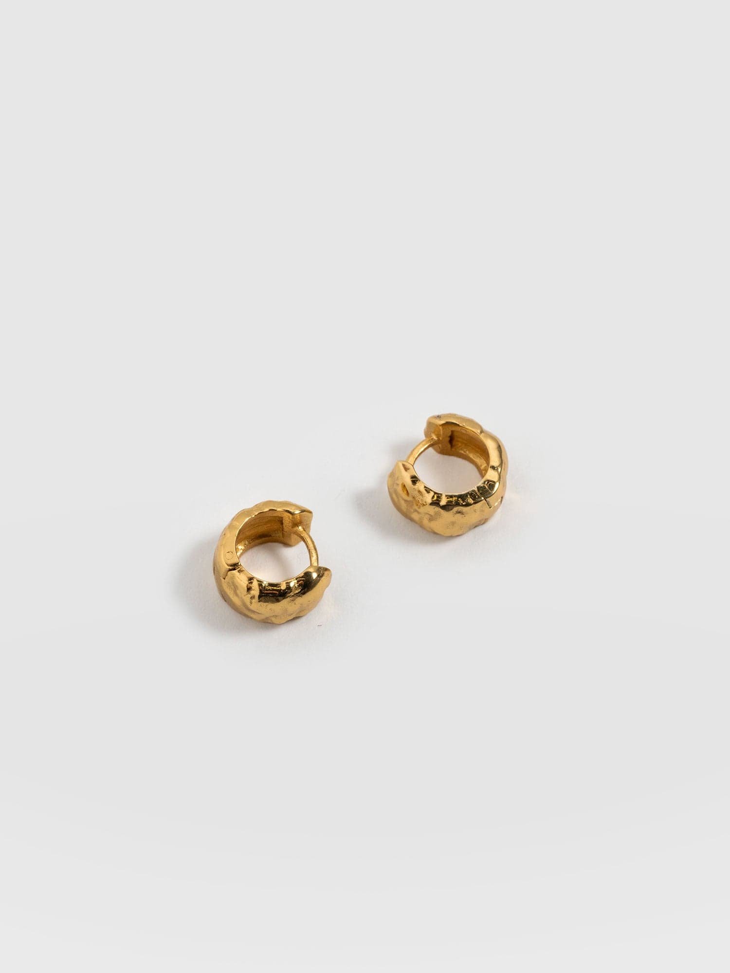 Molten Huggie Earrings - Gold - Image 2