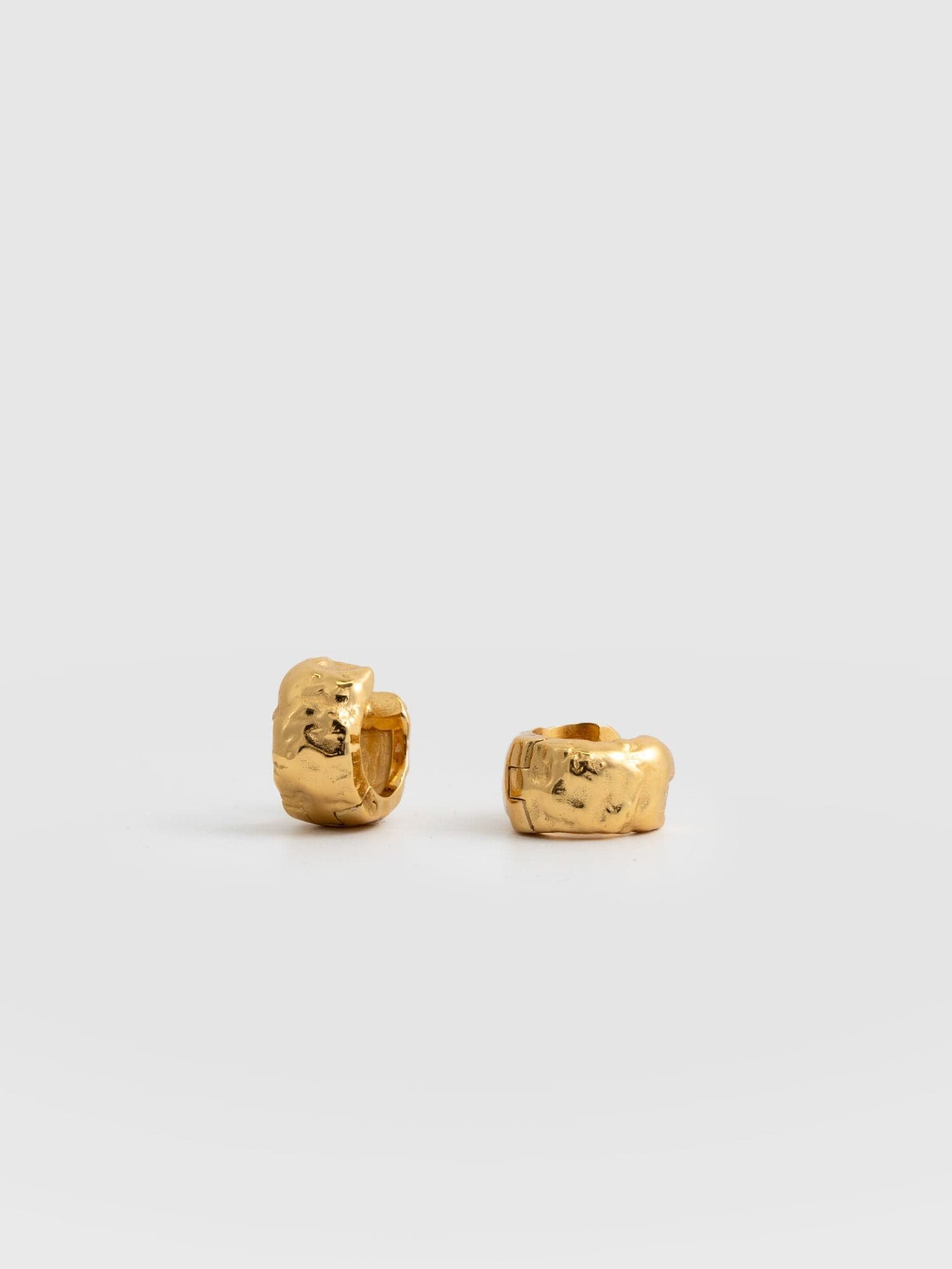 Molten Huggie Earrings - Gold - Image 6