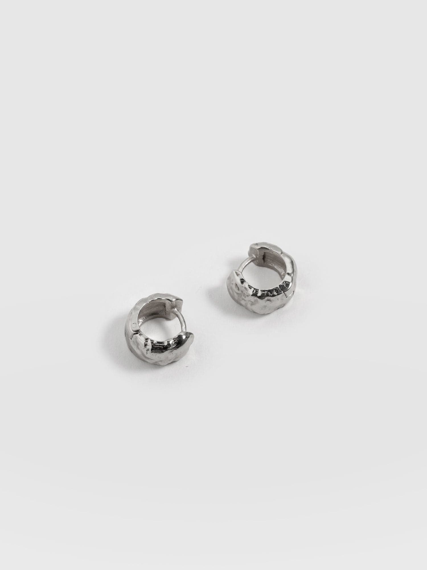 Molten Huggie Earrings - Silver - Image 2