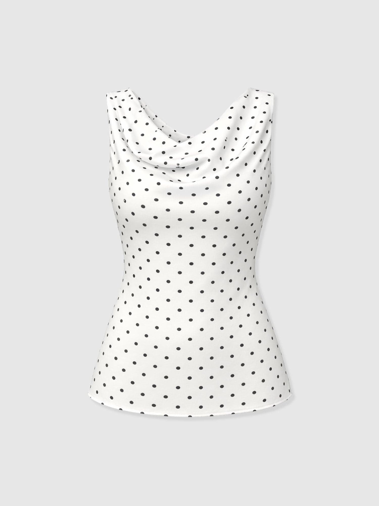 Raye Cowl Cami - Cream Polka Dot - Image 7