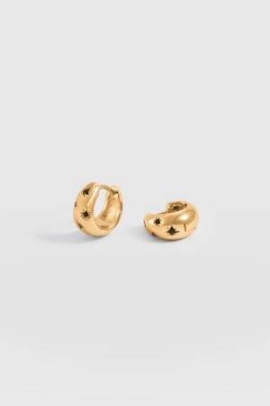 Scatter Star Huggie Earrings - Gold/Black