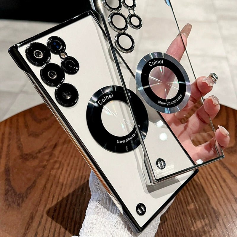 Ultra-Thin Transparent Phone Case with Magnetic Ring for Samsung - Image 2