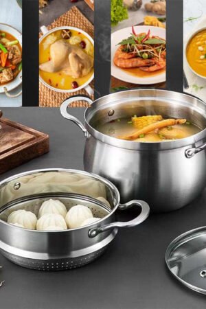 Multipurpose Large Capacity Stainless Steel Steamer Pot
