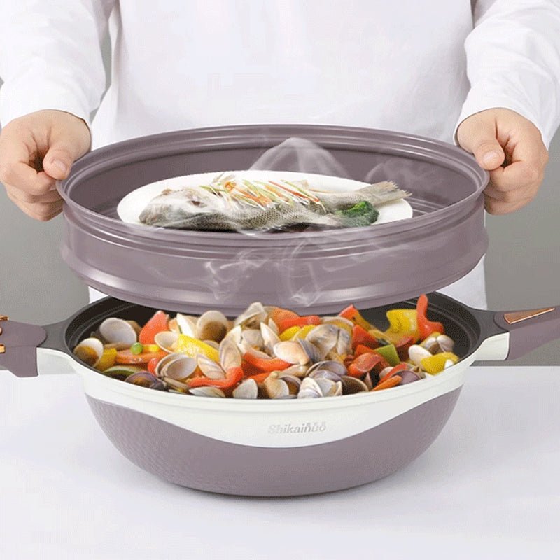 Multifunctional Non-Stick Frying Pan with Lid - Image 4
