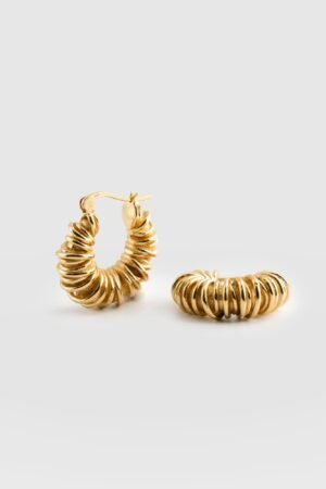 Swirl Hoop Earrings - Gold
